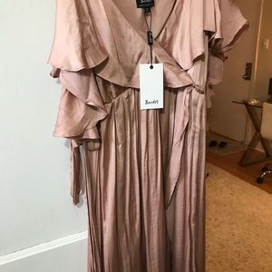 Beautiful pink Bardot wrap dress